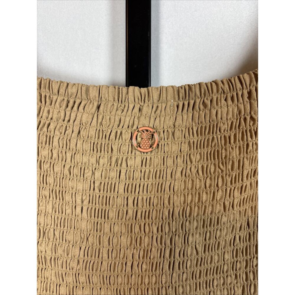 Simply Southern Bubble Maxi Dress Women's Large Tan Gauze Prairie Coastal Flowy - Picture 7 of 10